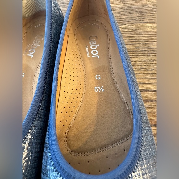 Gabor Blue and Silver Plaid Ballet Flats Size 5.5 EUC - Picture 6 of 12